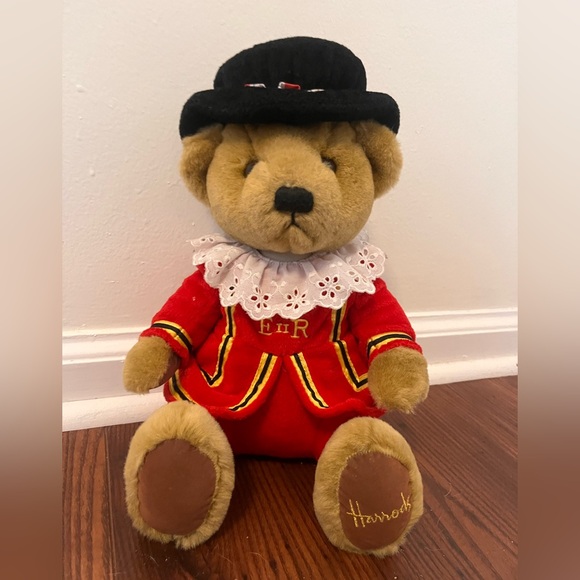 Harrods Other - Vintage Harrods Plush Bear in Vibrant Red